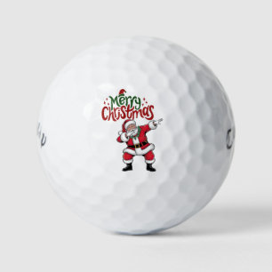 Golf Merry Christmas with Santa Claus to golfer Golf Balls