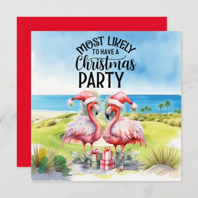 Golf Merry Christmas with Santa Flamingo (Front/Back)