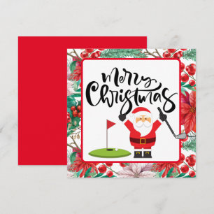 Golf Merry Christmas with Santa playing golfer  