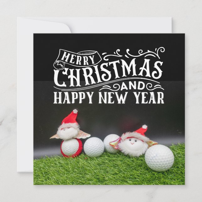 Golf Merry Christmas with Santa playing golfer   (Front)