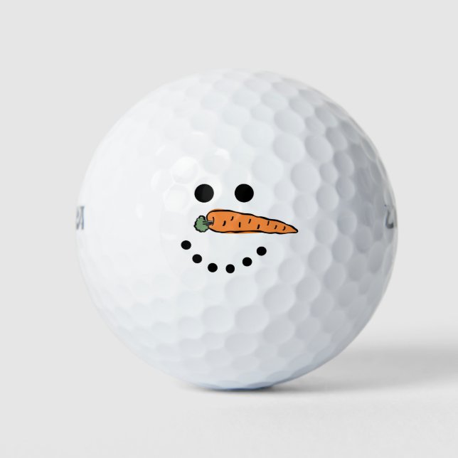 Golf Merry Christmas with Snowman Funny  Balls (Front)