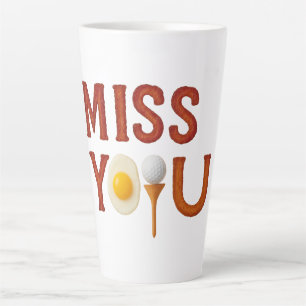 Golf Miss you Breakfast themed with egg and Bacon  Latte Mug