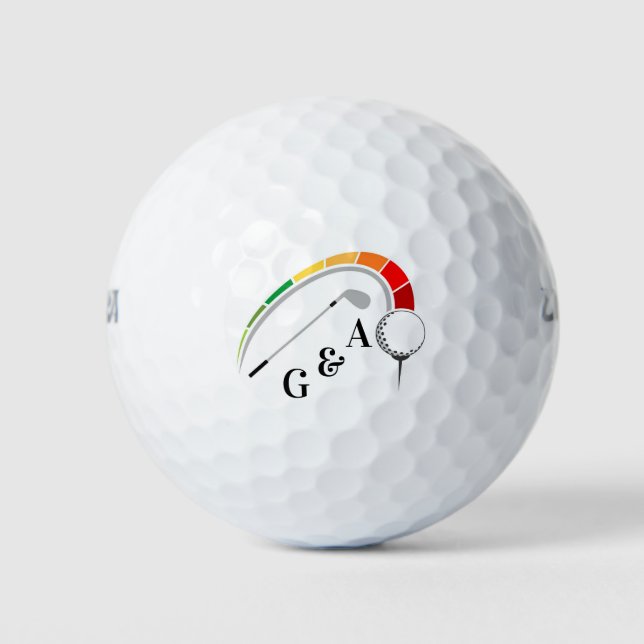Golf modern typography initials monogram elegant  balls (Front)