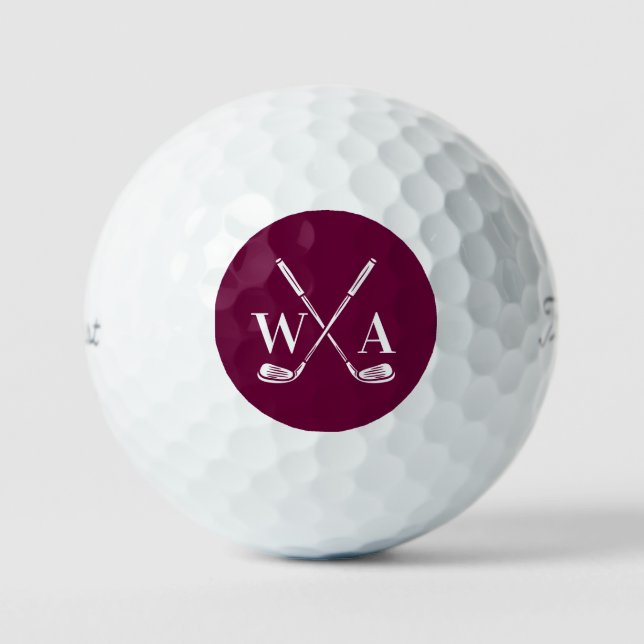 Golf modern typography initials monogram elegant  balls (Front)