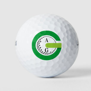 Golf modern typography initials monogram elegant  golf balls