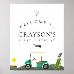 Golf moderne Anniversaire Affiche de bienvenue ver