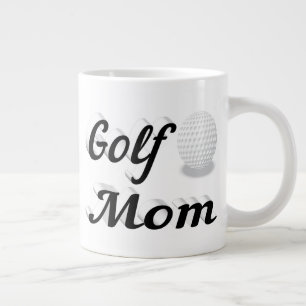 Golf Mom half text Giant Coffee Mug