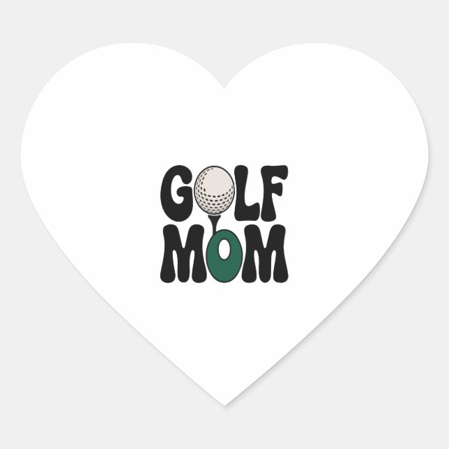 Golf Mom Heart Sticker (Front)