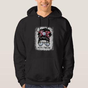 Golf Mom Messy Bun Hair Player Mom Mothers Day Hoodie