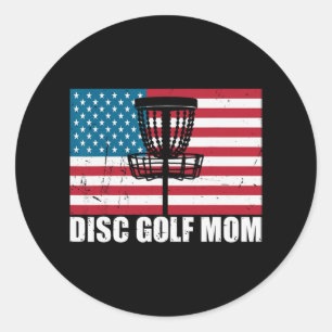 Golf Mom Usa American Flag Mothers Day Gift 4th Of Classic Round Sticker