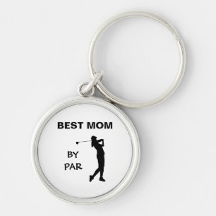 Golf Mommy Golfer Pun Mother's Day Best Mom By Par Keychain