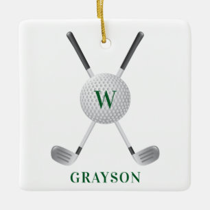 Golf Monogram Ceramic Ornament