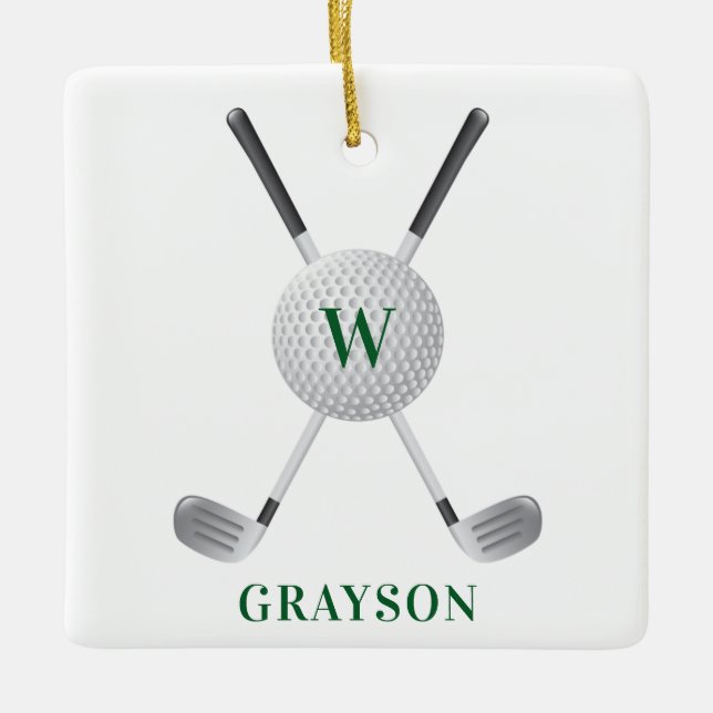 Golf Monogram  Ceramic Ornament (Front)
