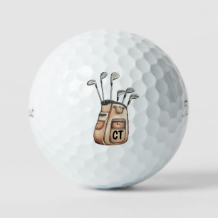Golf monogram Customized intial fun Golf bag Balls