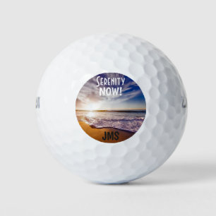 Golf Monogram Funny Humourous Beach Serenity Now Balls