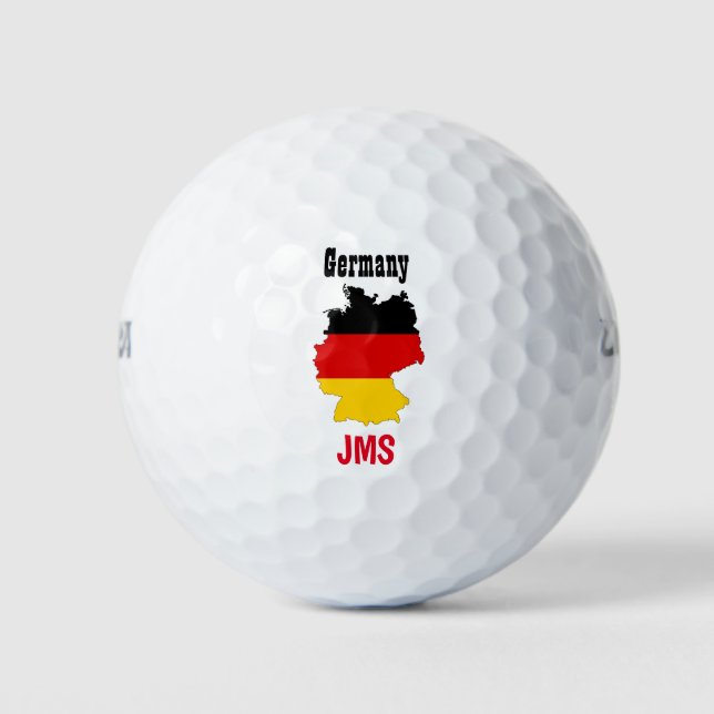 Golf Monogram Germany Flag Map Golf Balls (Front)