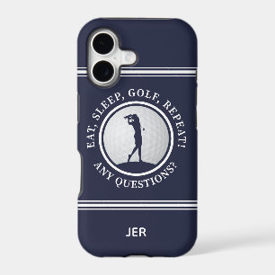 Golf Monogram Golfer Modern Sports Pro Blue Cute