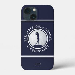 Golf Monogram Golfer Modern Sports Pro Blue Cute iPhone 13 Mini Case