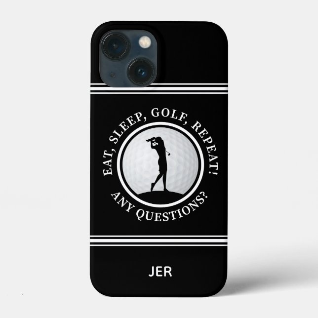 Golf Monogram Golfer Modern Sports Pro Cute Black  Case-Mate iPhone Case (Back)