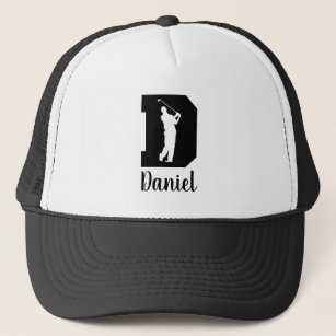 Golf Monogram Letter D Personalized Trucker Hat