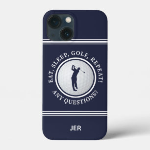 Golf Monogram Pro Golfer Modern Sports Blue Cute iPhone 13 Mini Case