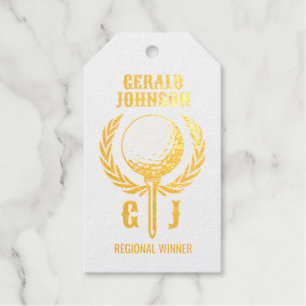 Golf Monogram with Wreath Design Gift Tags