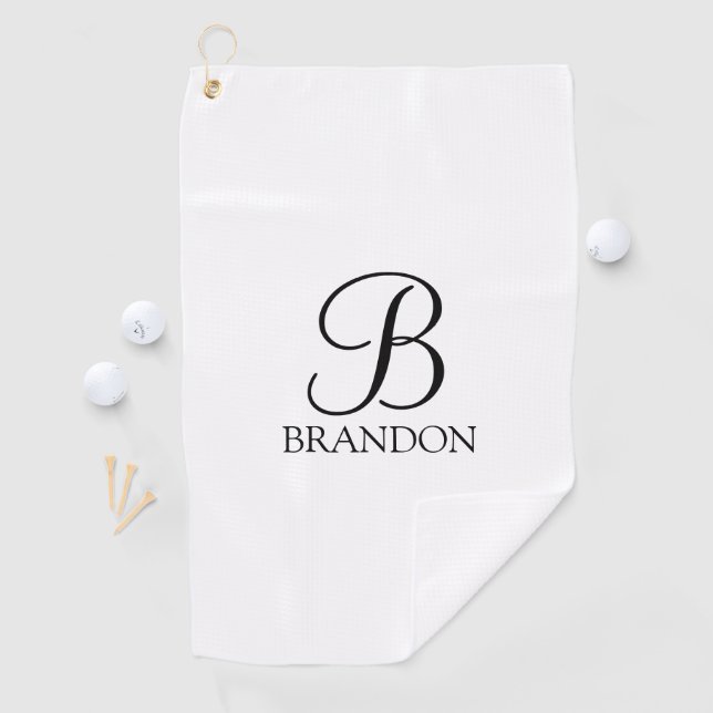 Golf Monogramme de script personnalisé et nom serviette (En situation)