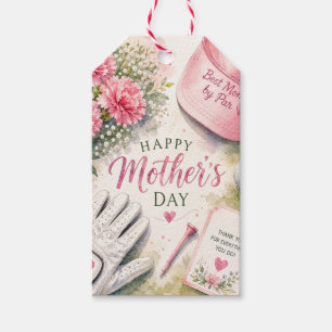 Golf Mother’s Day with Golf Ball and Flowers  Gift Tags