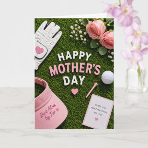 Golf Mother's Day  for golf mom with ball on green Card