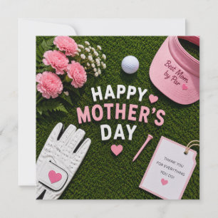 Golf Mother's Day  for golf mom with ball on green Card
