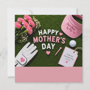 Golf Mother's Day  for golf mom with ball on green Card
