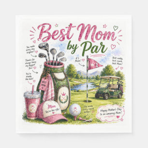 Golf Mother's Day themed Best Mom by Par Napkin