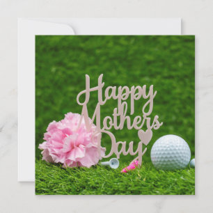 Golf Mother's Day with golf tee I love you mom  Card