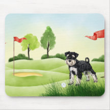 Golf Mouse Pad with Schnauzer