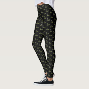 Golf Name Logo With Golf Clubs,  Leggings