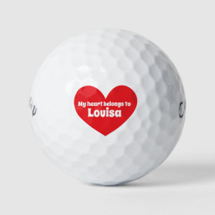 Golf name red heart belongs golf balls