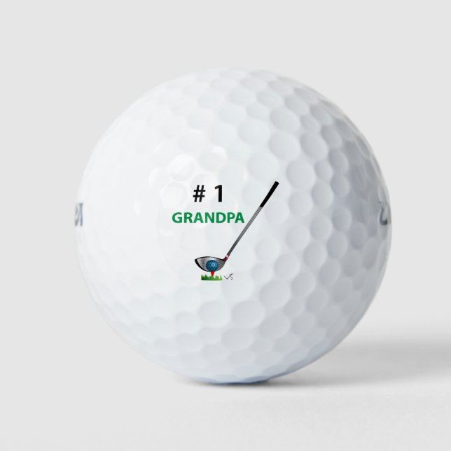 Golf - Number One Grandpa Gift Golf Balls (Front)