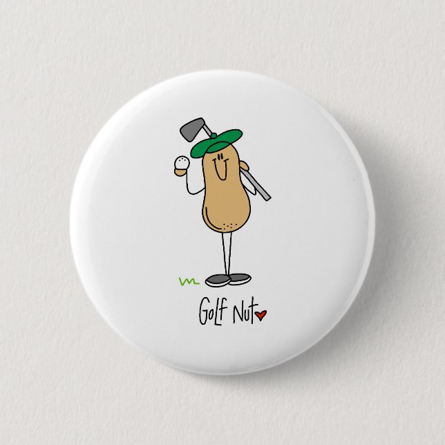 Golf Nut 2 Inch Round Button (Front)