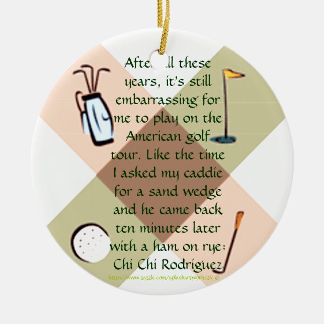 "Golf Nut Ornament" Ceramic Ornament (Front)