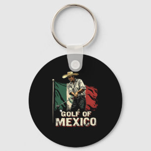 Golf Of Mexico Funny Golfer Pun Patriotic Mexican Keychain