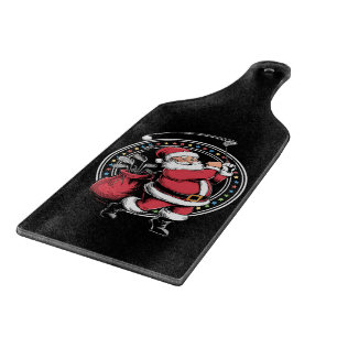 Golf Oh Christmas Santa Claus Vintage Golfer Golfi Cutting Board