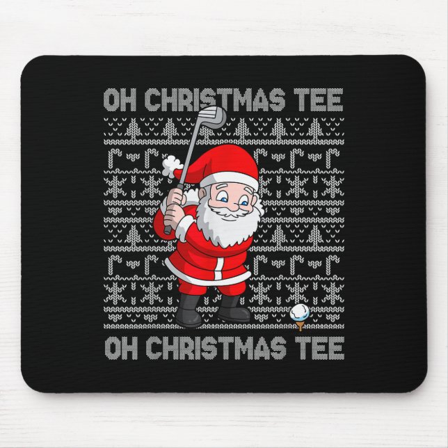 Golf Oh Christmas Tee Santa Claus Golfer Golfing S Mouse Pad (Front)