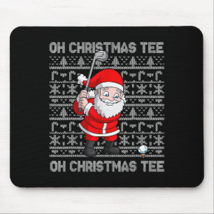 Golf Oh Christmas Tee Santa Claus Golfer Golfing S Mouse Pad
