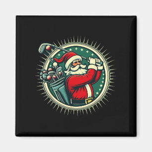 Golf Oh Christmas Tee Santa Claus Vintage Golfer G Magnet