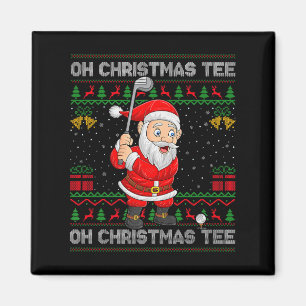 Golf Oh Christmas Tee Santa Playing Golf Golfer Ug Magnet