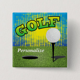 Golf on the Green 2 Inch Square Button