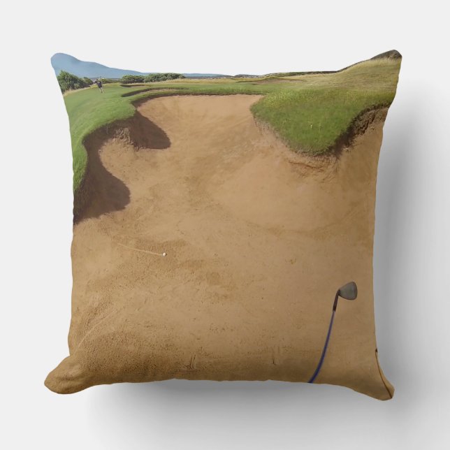 Golf Oo Not The Bunker, Large Throw Cushion. Pillow (Front)