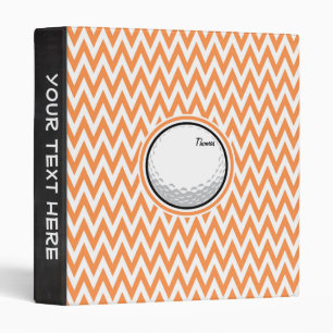 Golf; Orange and White Chevron Binder