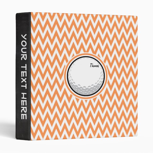 Golf; Orange and White Chevron Binder (Front/Spine)