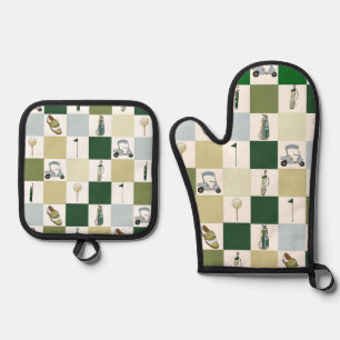 Golf oven mitt & pot holder set